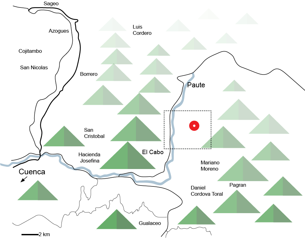 Location of Uzhupud Casita site